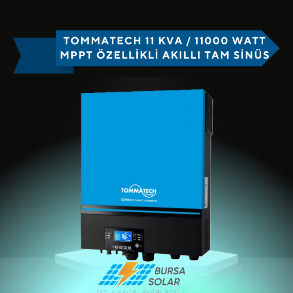 Tommatech 11 KVA / 11000 Watt MPPT Özellikli Akıllı Tam Sinüs İnverter Tommatech 11 KVA / 11000 Watt MPPT Özellikli Akıllı Tam Sinüs İnverter