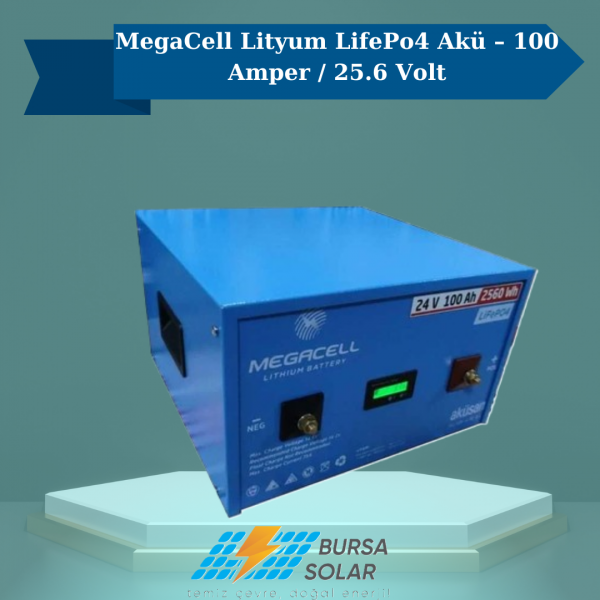 MegaCell Lityum LifePo4 Akü – 100 Amper / 25.6 Volt MegaCell Lityum LifePo4 Akü – 100 Amper / 25.6 Volt