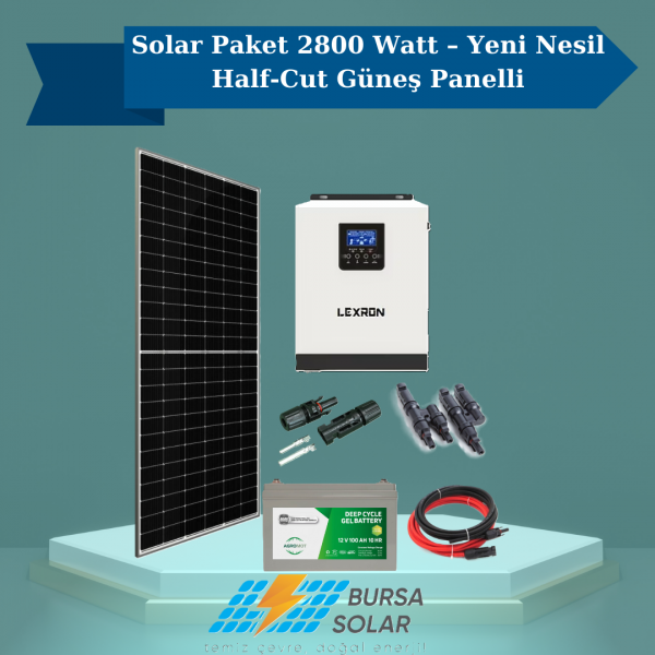 Solar Paket 2800 Watt – Yeni Nesil Half-Cut Güneş Panelli